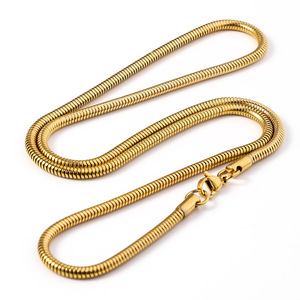2.4Mm/3.2Mm paslanmaz çelik Snakebone zincir erkek titanyum çelik kolye yuvarlak yılan zinciri Diy eşleştirme zinciri - Product Image 1