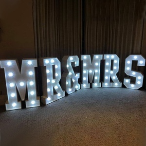 Numarası 4ft 5ft büyük topluluk Led 3d LED kayan mektup ışıkları ile düğün için LED ampul mektup özel Light up aşk mektubu - Product Image 2
