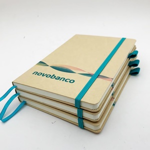 Cuaderno de notas A5 A6 con logotipo personalizado, cuaderno de diario de tapa dura de lino y papel impreso personalizado con correa elástica y lazo para bolígrafo - Product Image 6