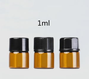 迷你小号精油瓶1毫升2毫升3毫升5毫升琥珀色玻璃瓶带滴管 - Product Image 2