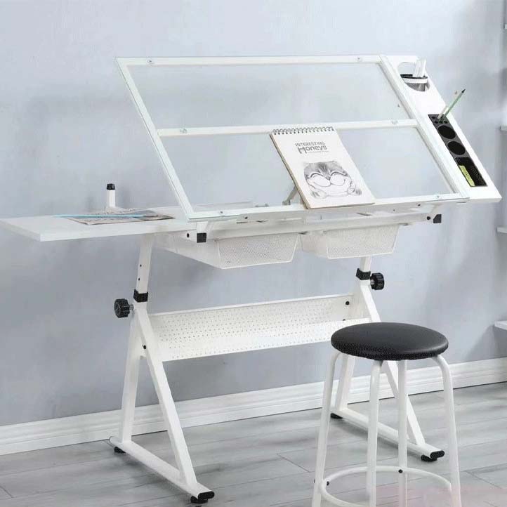 Tempered glass white single board (table lamp)