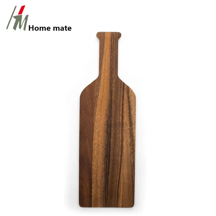 Papan Pemotong Dayung Kayu Botol Anggur Kayu Acacia Cantik