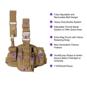 อุปกรณ์ยุทธวิธีอุปกรณ์ทางยุทธวิธีซองใส่ขาแบบอเมริกันสามารถปรับขนาดได้ซองหนังต้นขาด้านซ้ายอุปกรณ์กลางแจ้ง - Product Image 2
