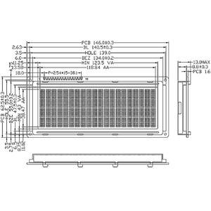 El fabricante vende Módulo de pantalla LCD de 5,1 pulgadas 146*62,5 MM 20*4 de caracteres de gran tamaño IC AIP31066 puerto paralelo - Product Image 5