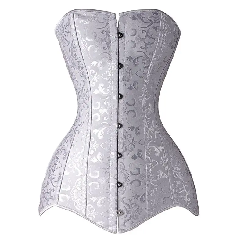 Long Plus Size 14 Stahl Korsett ohne Knochen Gothic Women Overbust Korsett Hip Cover Floral Sexy Korsett Steampunk Body Corse