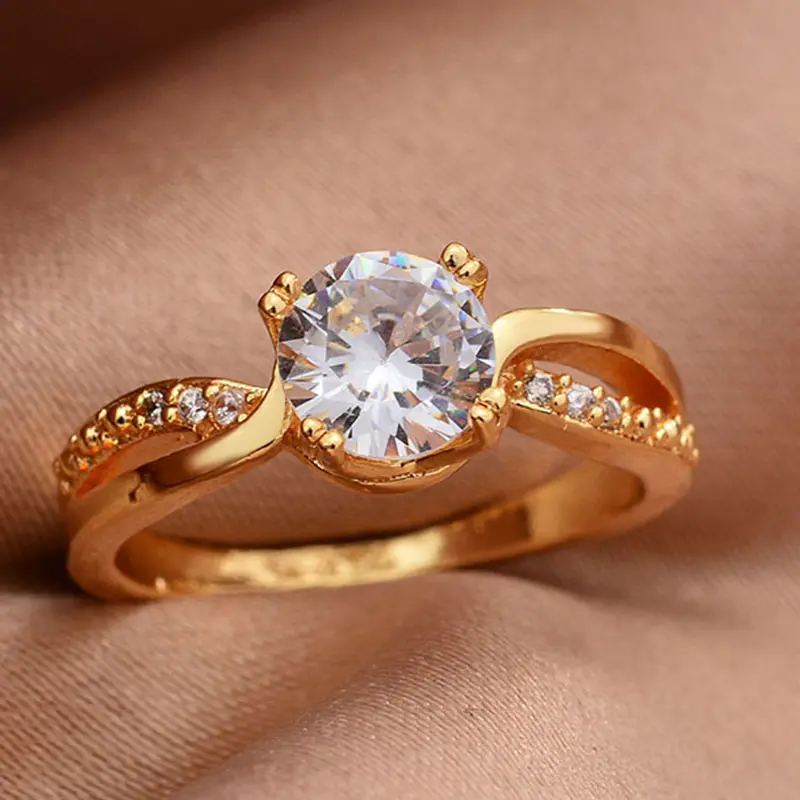 gold color copper rings for women men Dubai Gold Color Ring Arab Nigeria Rings Wedding Designer Flower Jewelry