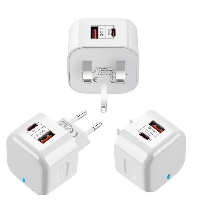 ปลั๊กอะแดปเตอร์ท่องเที่ยวแบบ2พอร์ต Qc3.0 USB PD 20W