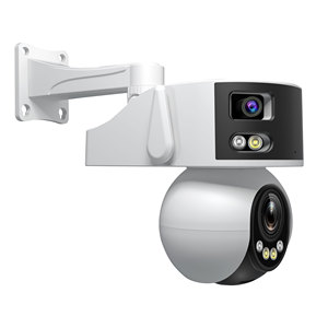 8MP 3เลนส์มุมกว้างพิเศษเชื่อมต่อกับกล้องวงจรปิดกล้อง IP มุมมองแบบพาโนรามา180 ° ซูม10x PTZ - Product Image 5