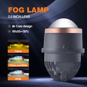 מערכת אוזניות אופנוע דו-<span class=keywords><strong>led</strong></span> הקרנה דו-כיווניות עדשות אור כפול 3 אינץ '3 אינץ' צבע הוביל אורות ערפל לייזר