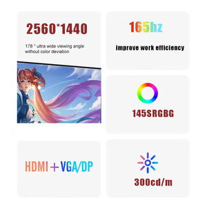 Pantalla 2K de 27 pulgadas, Monitor LED con frecuencia de actualización de 144Hz, Función 4K, entrada USB, IPS, vídeo para juegos de escritorio, altavoz DVI DP de 165Hz - Product Image 2
