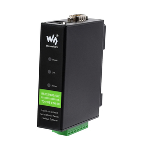 Servidor serie de montaje en riel Waveshare, módulo Ethernet RS232/485/422 a RJ45, TCP/IP a serie, puerta de enlace Modbus MQTT, opción POE - Product Image 1