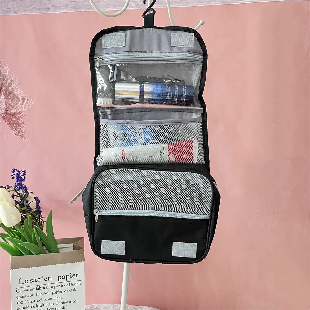 Pendurado Viagem Toiletry Bag Organizador Higiene Dop Kit com Gancho Acessórios Banheiro Maquiagem saco cosmético para Homens e Mulher