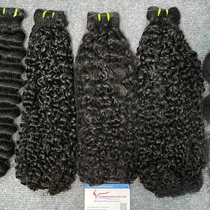 大量のベトナムの蒸しカーリー/弾む/ピクシーヘアバンドル加工された髪もつれなし脱落なし天才横糸 - Product Image 1