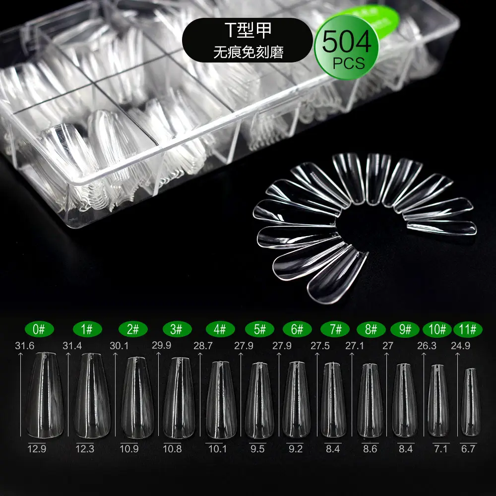 Bán sỉ Matte rõ ràng quan tài 120 Pcs đầy đủ Bìa UV mềm Gel Nail Mẹo hạnh nhân vuông dấu vết ít pháp mềm Gel lời khuyên