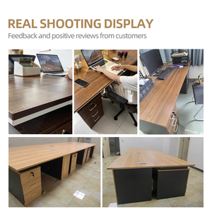 Estación de trabajo de oficina moderna modular Escritorio simple multicolor de madera para computadora para muebles de edificio de oficinas - Product Image 2
