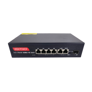 Active 52V PoE + สวิตช์อีเธอร์เน็ต4เครือข่าย10/100/1000Mbps พอร์ต IEEE 802.3 af/at สวิตช์เครือข่ายกล้อง IP - Product Image 3