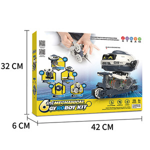 益智玩具科学6合1机械机器人套件136件儿童陀螺仪组装机器人 - Product Image 5