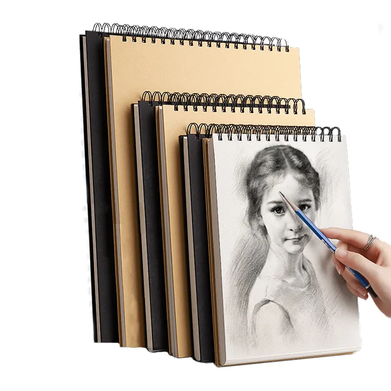 Cuaderno de bocetos para pintar dibujo A4 8K 16K cuaderno de bocetos de papel interior de tapa dura marrón