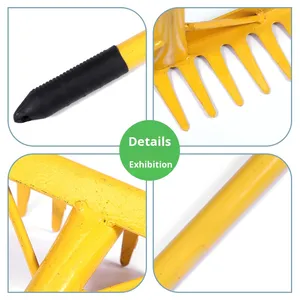 小铁农用耙子木柄翻土枯草耙子挖松除落叶 - Product Image 4
