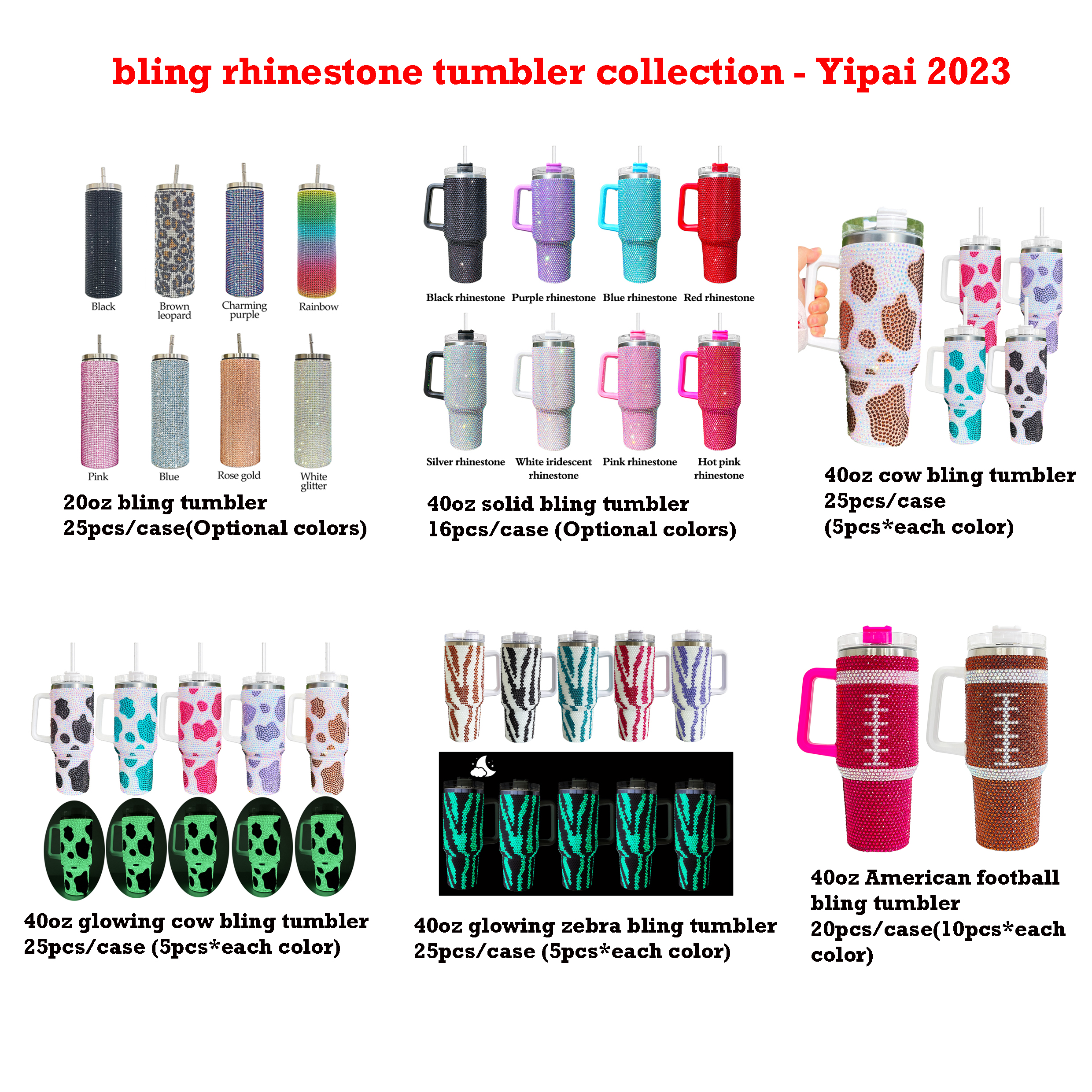 All rhinestones tumblers