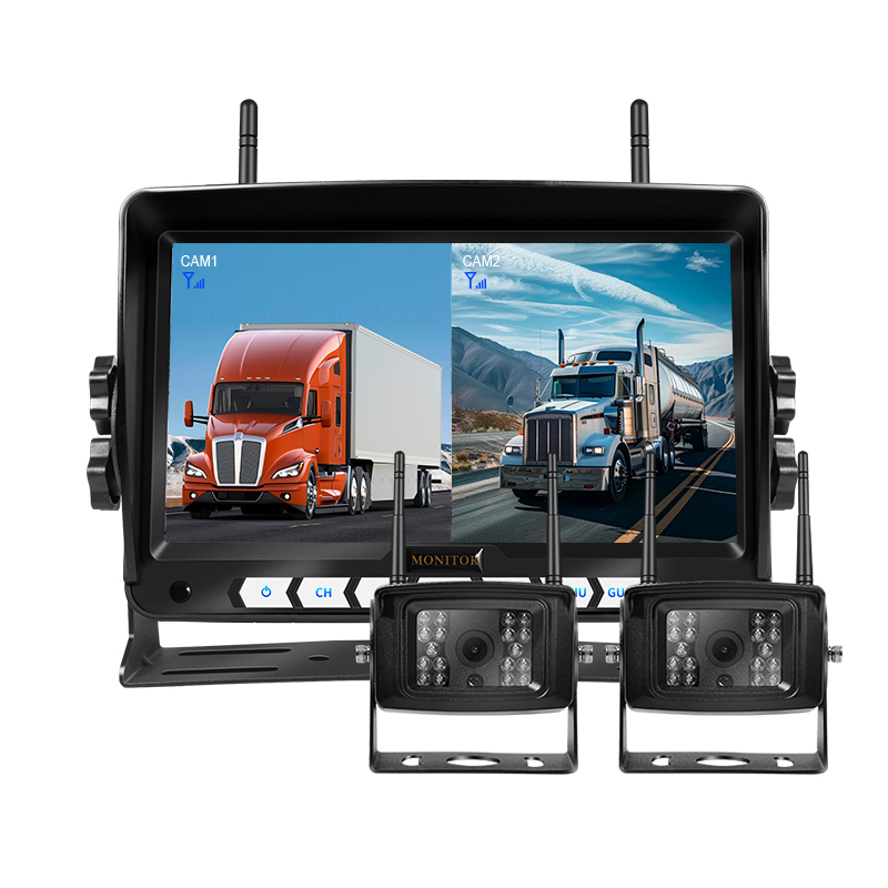 Moniteur sans fil 7 pouces + 2 caméras de recul sans fil