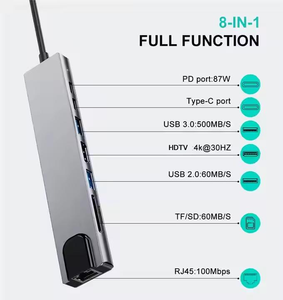 Usb3.0 8 Port <strong>Usb</strong> 3.1 Type c Hub 8 in 1 <strong>Usb</strong> Hub Multi Function <strong>Adapter</strong> for MacBook Pro and Type C Windows Laptops - Product Image 2