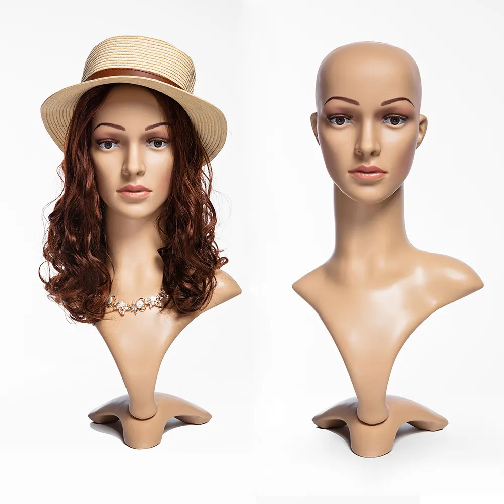 H1136 пластиковая головка для дисплея парика цвет кожи новый дизайн головы манекен