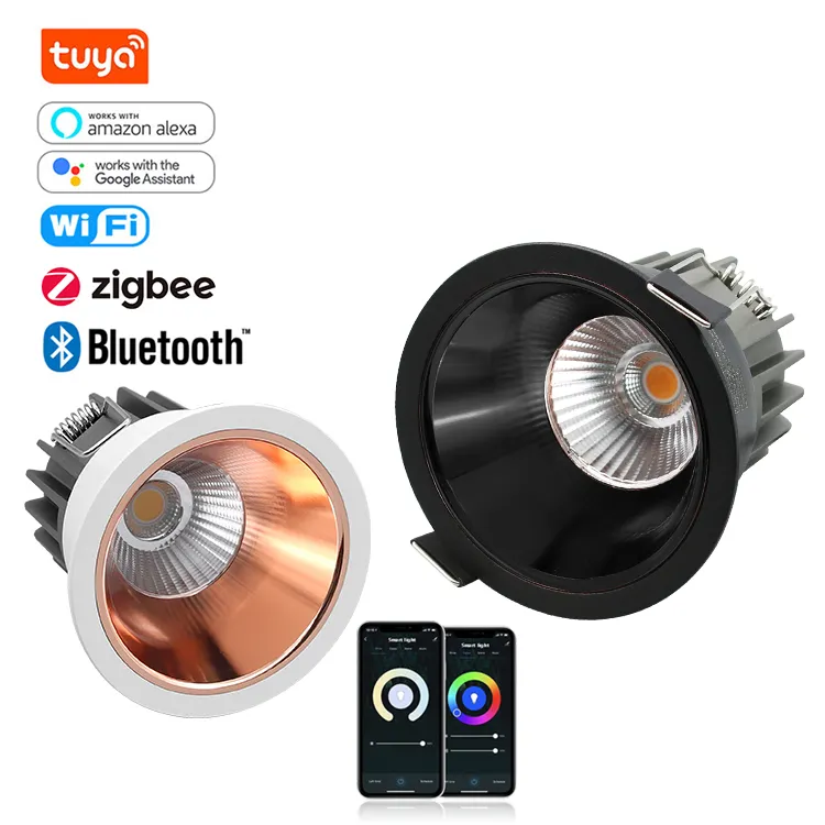 Henbon בר KTV קול APP בקרת בהירות RGB מתכוונן שקוע 7 12 18 W LED חכם Downlight