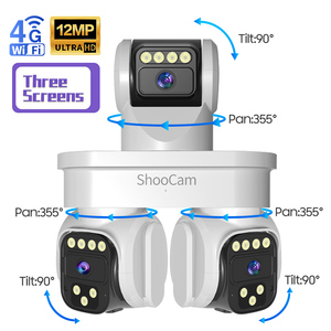 12MP 3屏3镜头Wifi/4g家庭安全摄像头IP66无线安全室外监控摄像头隐藏闭路电视摄像头 - Product Image 1