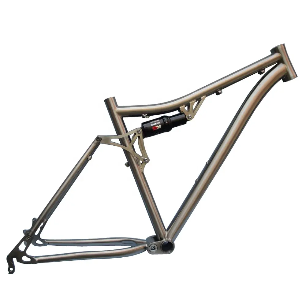 Cuadro de bicicleta de montaña Raw, suspensión 29er, Marco suave de bicicleta de titanio