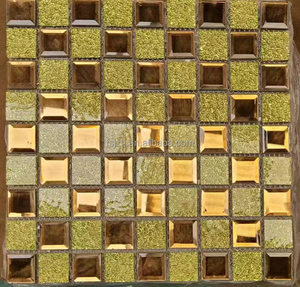 Gạch Khảm Thủy Tinh Pha Lê Tráng Gương Kim Cương Pha Vàng Nguyên Chất Gạch Khảm Phòng Tắm Bằng Kính Bán Sỉ Từ Nhà Máy Giá Rẻ - Product Image 4