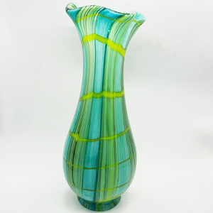 手工吹制艺术玻璃绿色花瓶复古家居装饰古董 - Product Image 2