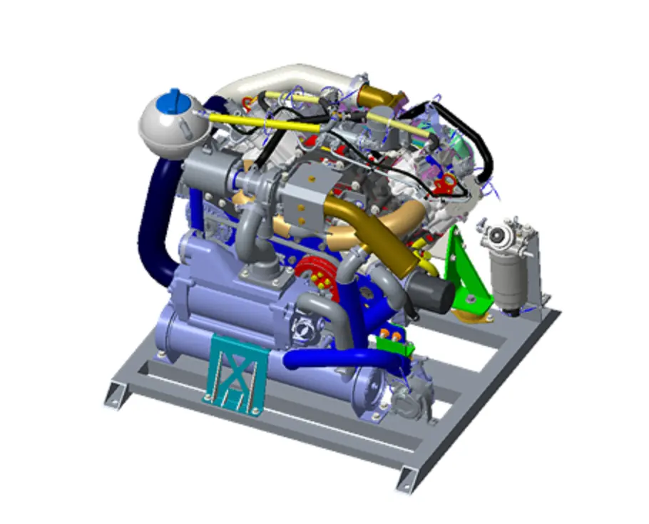 Motor diésel marino refrigerado por agua, 42KW/60KW(80hp) 1000cc, 2 cilindros, 4 tiempos