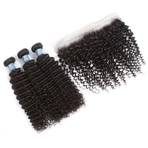 Best Selling Online Order Malaysian Kinky Curly Hair <strong>Bundle</strong> Deals With Frontal