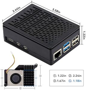 Estuche Aismartlink para Raspberry Pi 5 Pi 5 Estuche ABS con Pi 5 Active Cooler Negro - Product Image 6