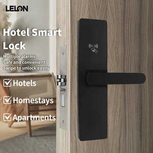 Mat Black Hotel Smart Electronic Lock Security Door Card Key Fingerprint Password Company App Specific Control <strong>Network</strong> Access - Product Image 2