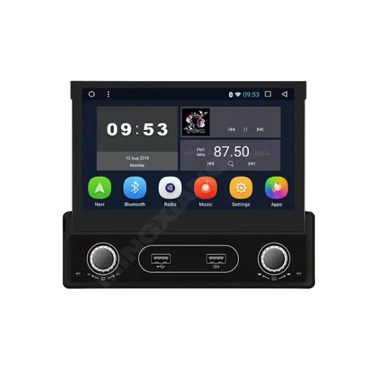 Android Car Stereo Single Din 7 pulgadas Flip Out Pantalla táctil en Dash Navegación GPS Sony Car Radio con BT