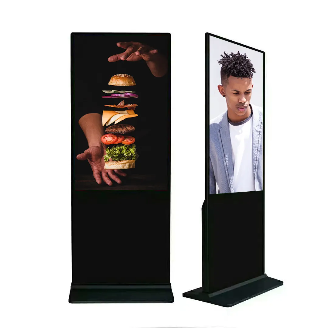 Soporte de suelo para interiores, reproductor de anuncios para centro comercial, con pantalla LCD Vertical, Digital, 4K, 65 pulgadas