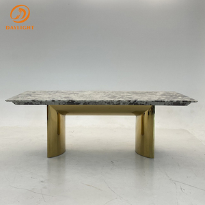 Bàn ăn sang trọng cao cấp Bàn Ăn Tròn bằng đá cẩm thạch hàng đầu & điểm nhấn kim loại chất lượng cao NỘI THẤT PHÒNG ăn biệt thự và khách sạn - Product Image 2