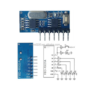 433MhzワイヤレスRFモジュールリモートコントロールスイッチ1527 Ledライト用4CHレシーバーおよびRFトランスミッターモジュールのデコードAsk - Product Image 6