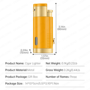 سيجارلونج كوبا نمط السفر المحمولة 2 في 1 ولاعة السيجار سبائك الزنك متعددة الوظائف للاستخدام في الأماكن المغلقة والهواء الطلق السجائر - Product Image 6