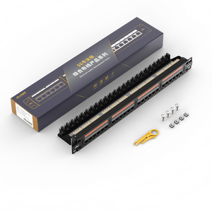 CAT 6 1U 8 Core Negro Marco de distribución de 19 pulgadas Cat 5 Blindado 24 puertos Panel de conexión de Red de Luz LED - Product Image 6