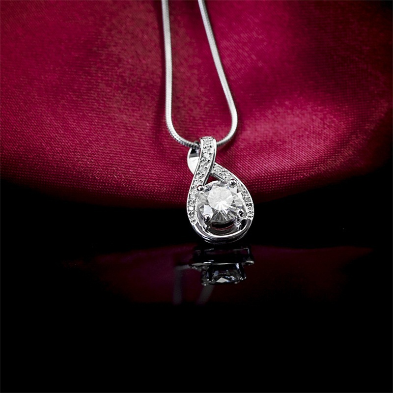 HMOIS fashion jewelry costom S925 silver plated 1ct moissanite vvs moissanite bling pendant