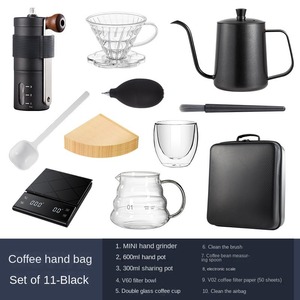 9-12 Pcs Stainless Steel Coffee Pour-over Set with Manual Grinder Travel Bag <strong>Gift</strong> Box for Manual Pour-over Coffee <strong>Experience</strong> - Product Image 6