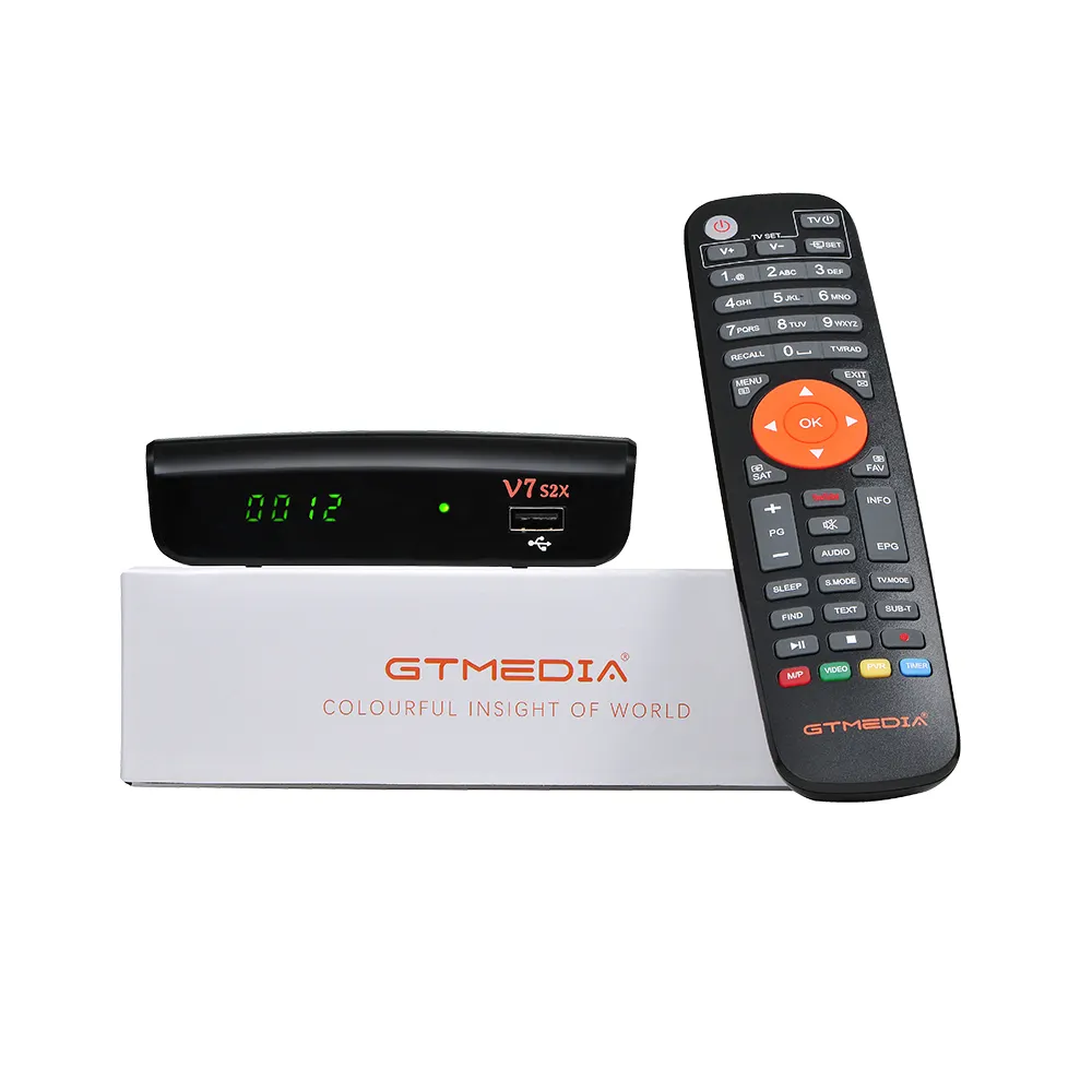 GTMEDIA V7S2X Récepteur satellite DVB-S/S2/S2X Multi Stream Sat TV Box FTA Auto Biss TV Decoder for Argentina/ Colombia/Bolivia