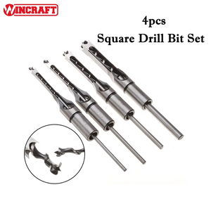 Juego de 4 brocas de agujero cuadrado para cincel de mortaja de carpintería y broca cuadrada para proyectos de bricolaje - Product Image 1