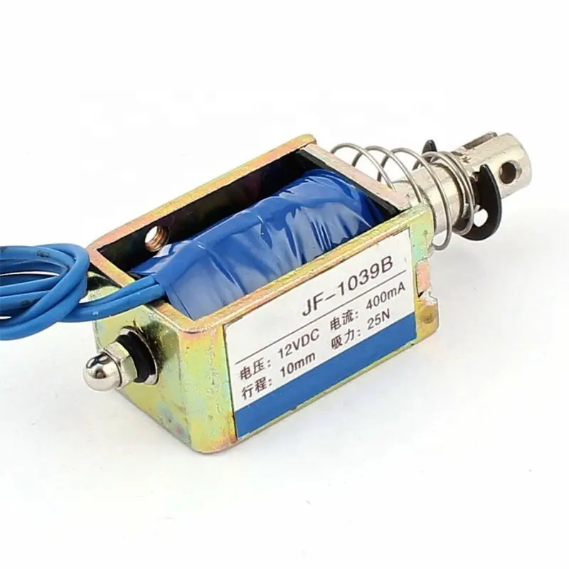 JF-1039B DC 12V 25N 400mA 10mm, Li tekan dekat aktuator elektromagnet Solenoid