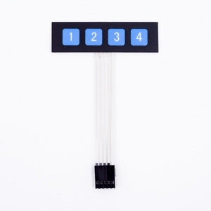 1x4 Interruptor de membrana de matriz de 4 teclas Teclado Panel de control de teclado flexible con botones de silicona de metal de goma Contacto de cúpula de metal - Product Image 5