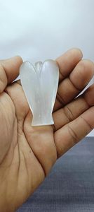 セレナイトとアゲイトの癒しの天使エネルギーバランス、瞑想、精神的な装飾使用のための2インチの宝石の置物 - Product Image 6