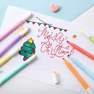 Customizable Erasable <strong>Highlighters</strong> Set Double Sided <strong>Chisel</strong> and Fine <strong>Tip</strong> Assorted Colors Fluorescent <strong>Highlighter</strong> Markers Pens - Product Image 1